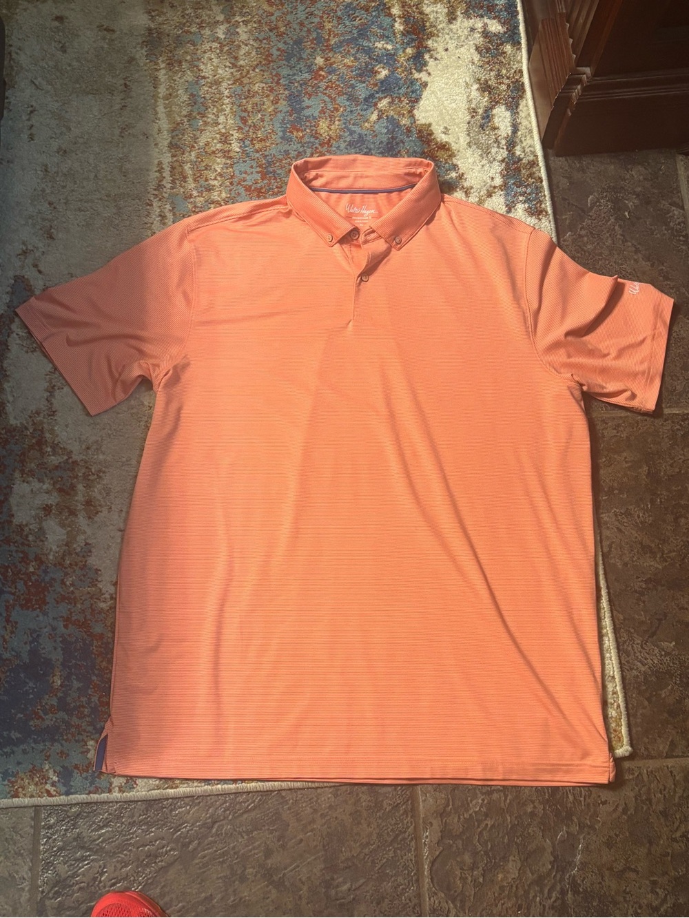 Walter Hagen Men’s Coral Striped Short-Sleeve Polo Shirt size XL retail $65.00
